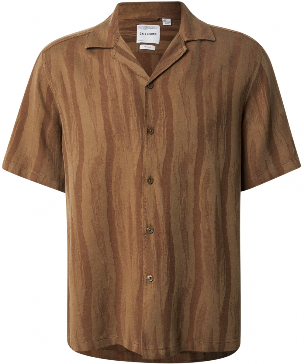 Only & Sons Košeľa 'ONSROBERT'  hnedá / tmavohnedá