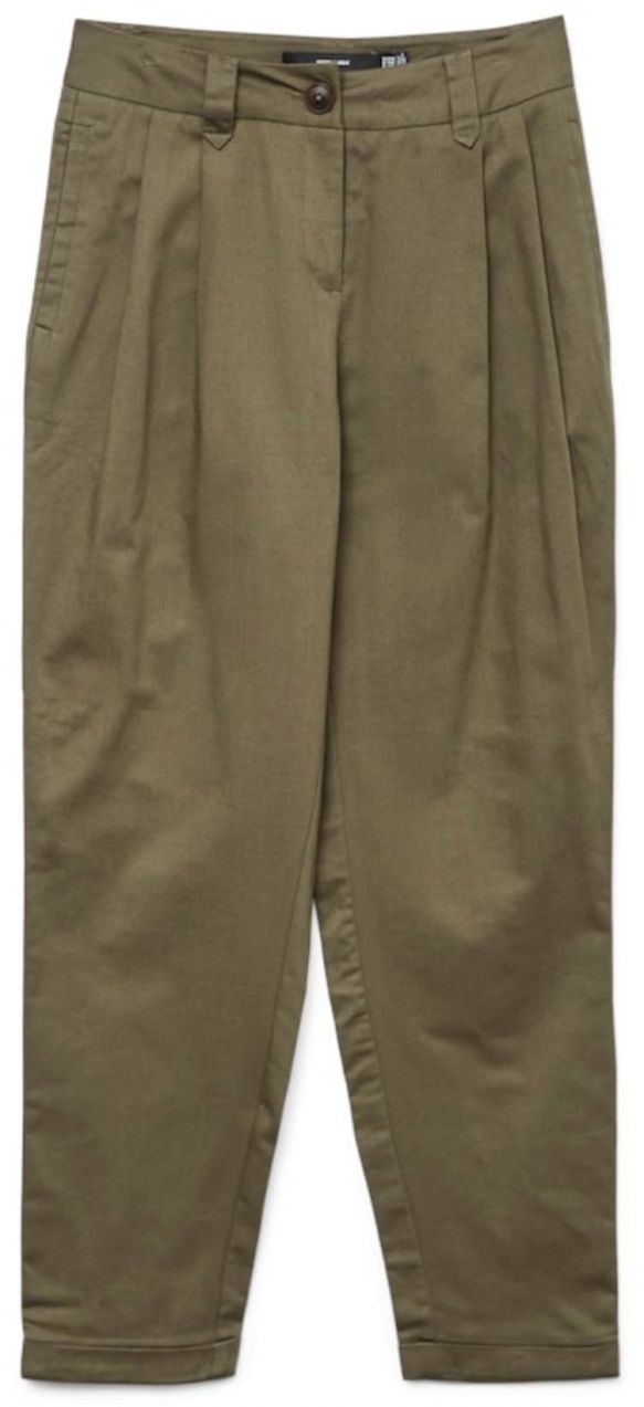 VERO MODA Plisované nohavice  olivová
