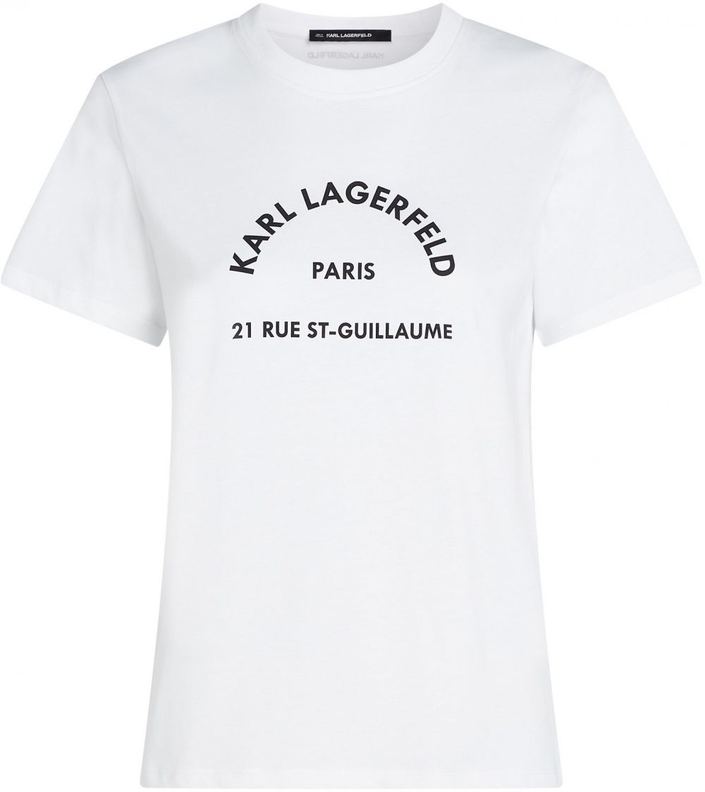 Karl Lagerfeld Tričko 'Rue St-Guillaume'  čierna / biela