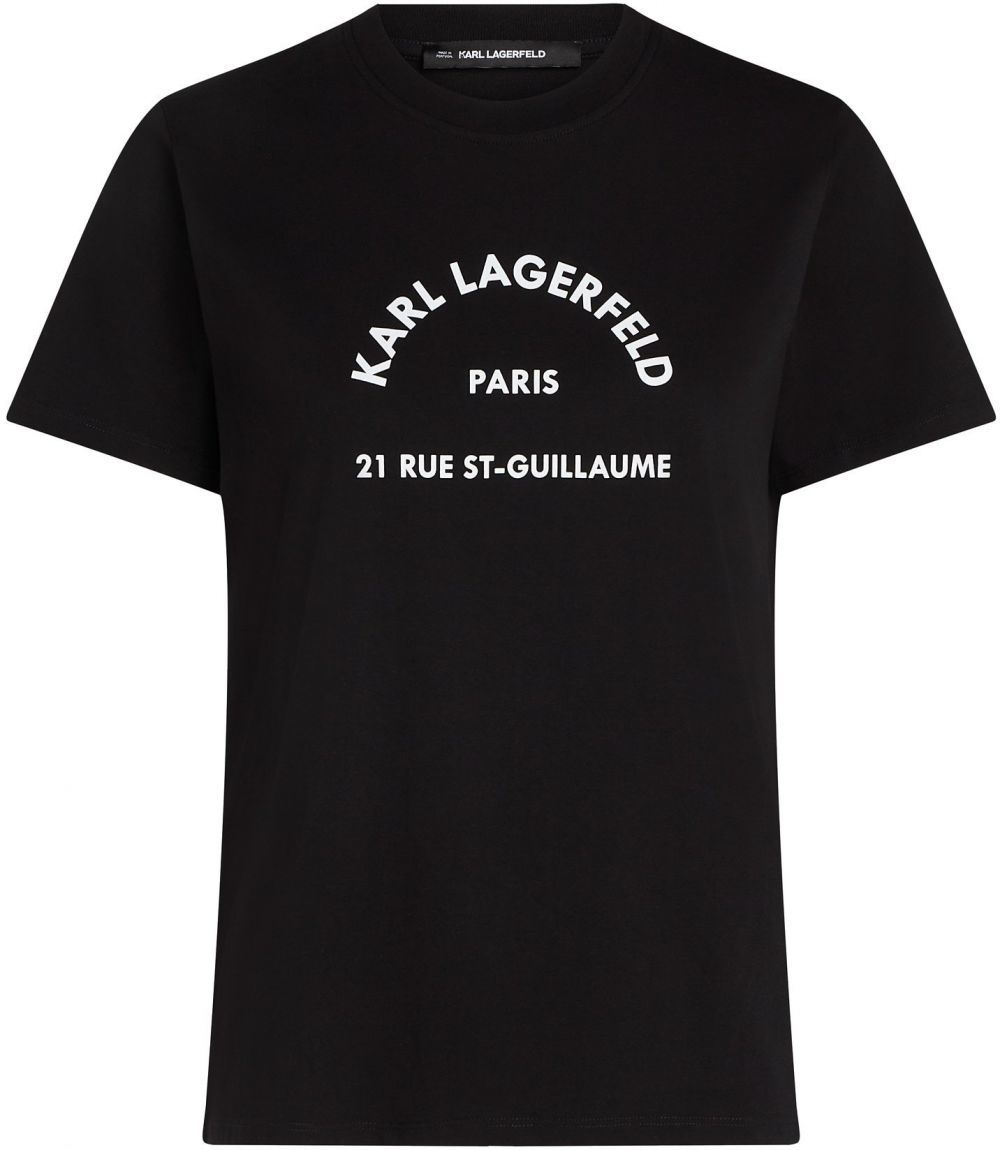 Karl Lagerfeld Tričko 'Rue St-Guillaume'  čierna / biela