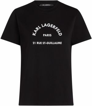 Karl Lagerfeld Tričko 'Rue St-Guillaume'  čierna / biela