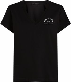 Karl Lagerfeld Tričko 'Rue St-Guillaume'  čierna / biela