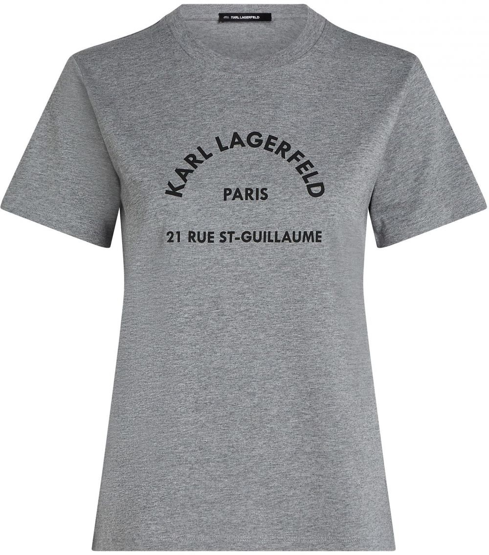 Karl Lagerfeld Tričko 'RUE ST-GUILLAUME'  sivá / čierna