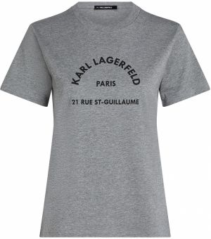 Karl Lagerfeld Tričko 'RUE ST-GUILLAUME'  sivá / čierna
