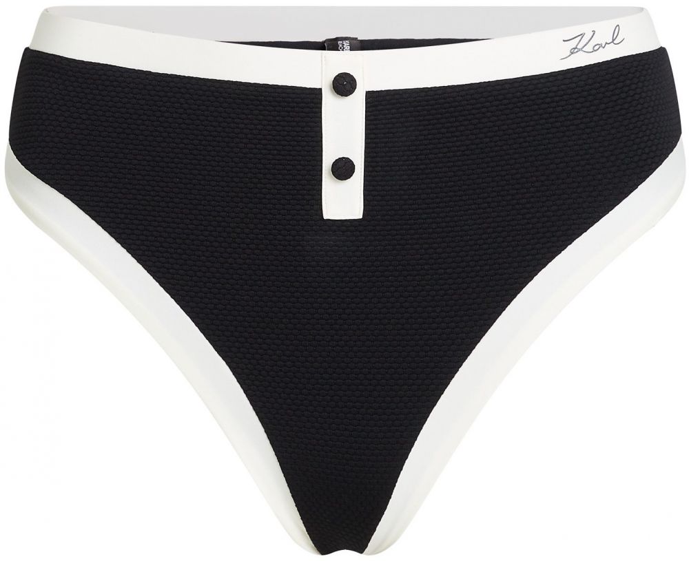 Karl Lagerfeld Bikinové nohavičky  čierna / biela