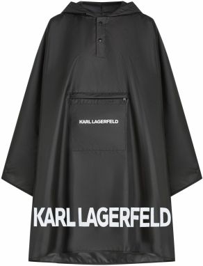 Karl Lagerfeld Funkčná bunda 'Essential'  čierna / biela ako vlna