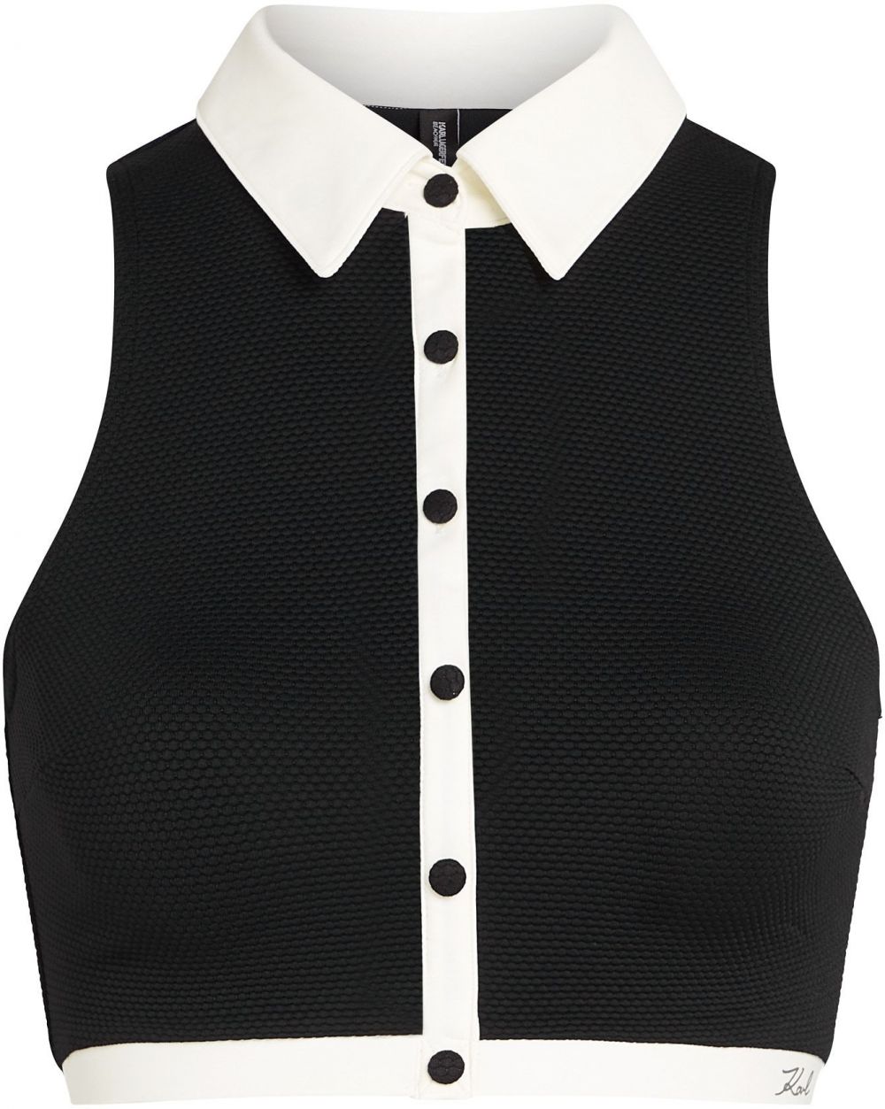Karl Lagerfeld Bikinový top  čierna / biela