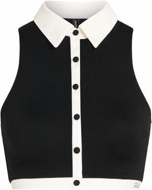 Karl Lagerfeld Bikinový top  čierna / biela