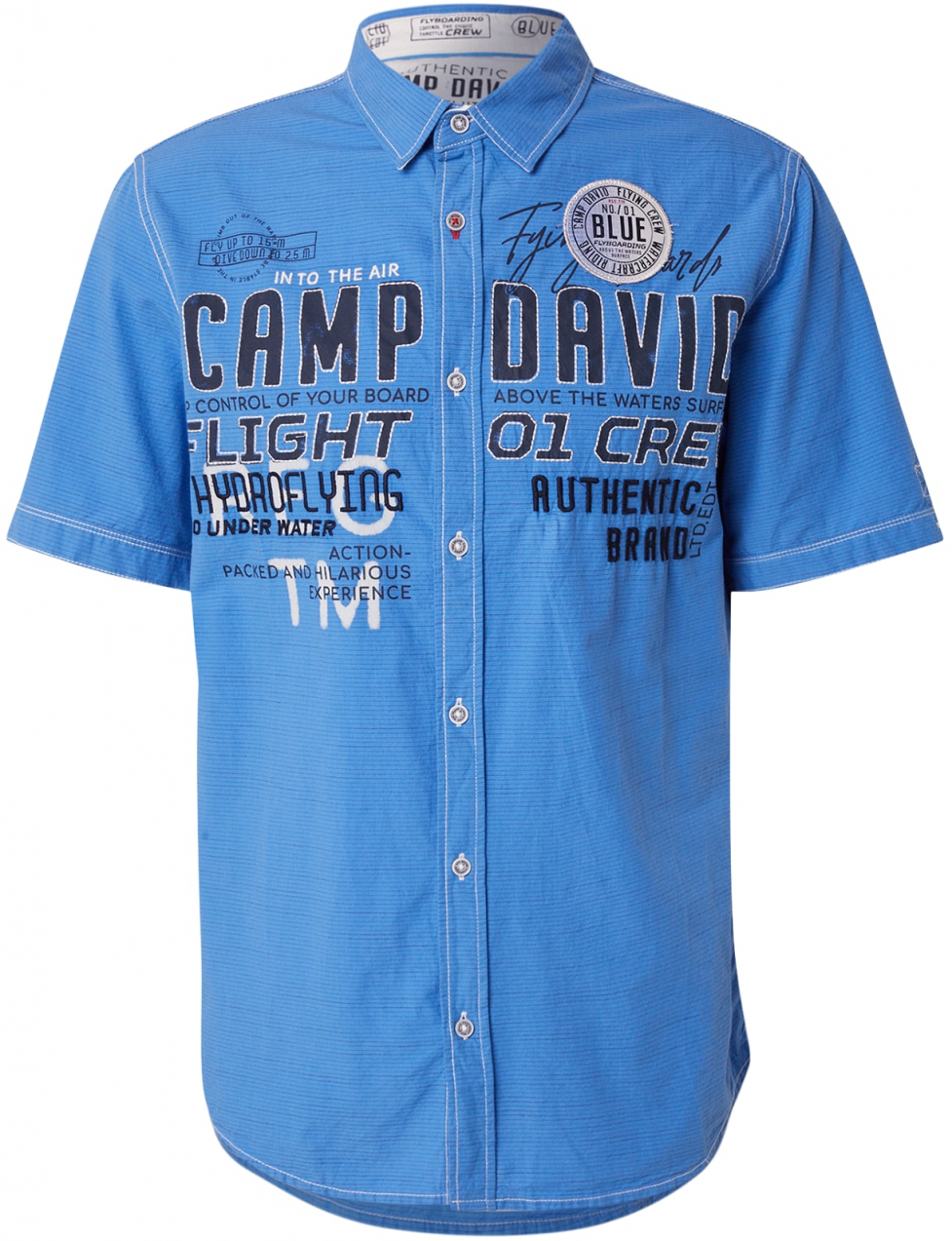 CAMP DAVID Košeľa  modrá / tmavomodrá / biela