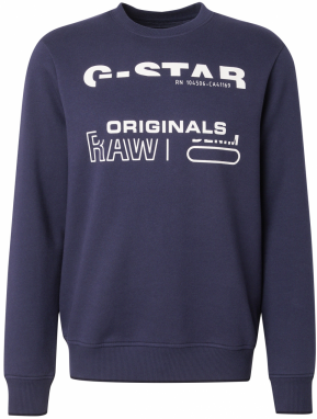 G-STAR Mikina  tmavomodrá / biela