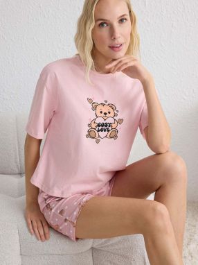 Trendyol Kraťasy  žltá / ružová / čierna