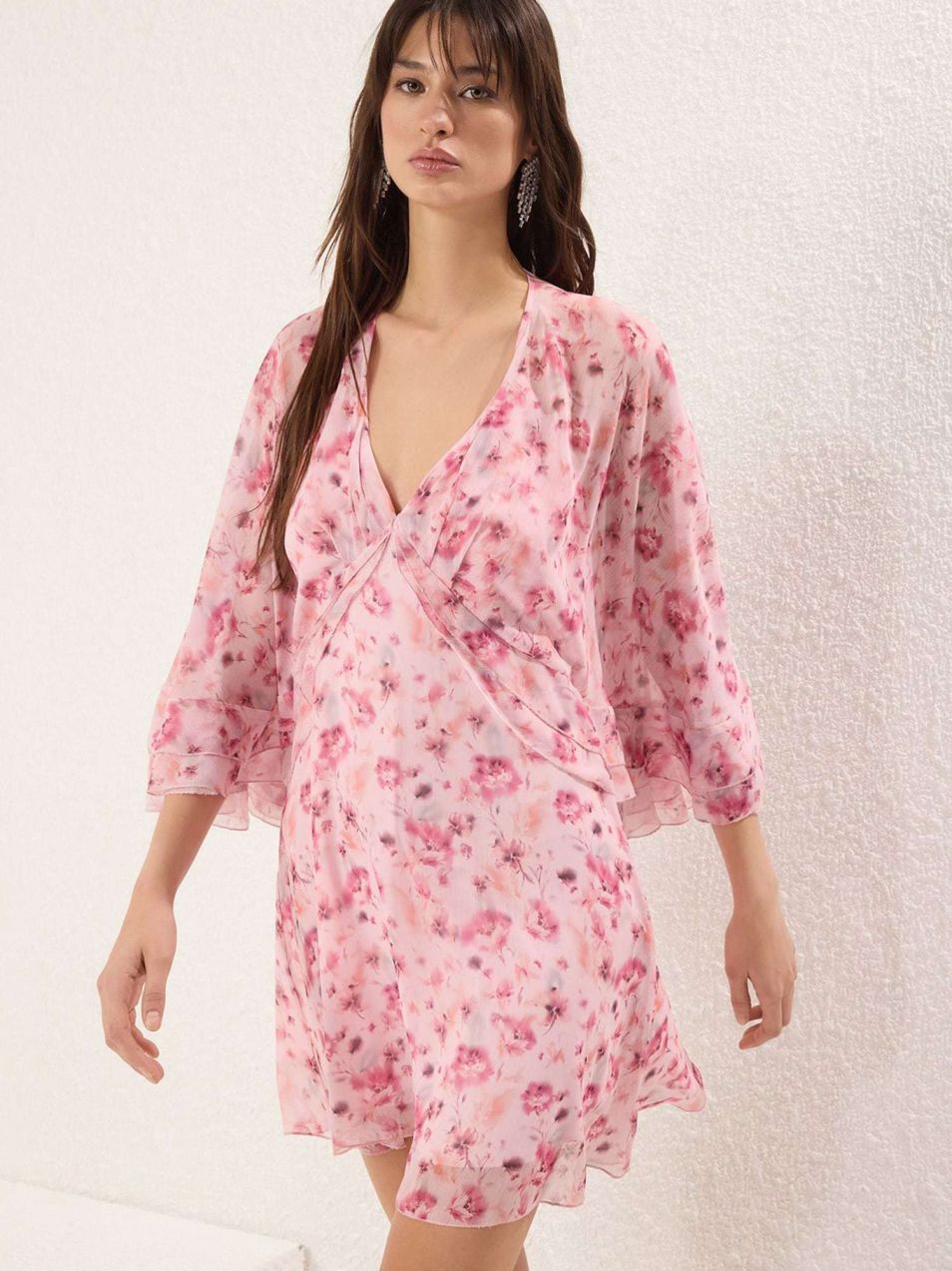 Trendyol Šaty  oranžová / ružová / tmavoružová / čierna