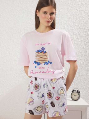 Trendyol Kraťasy  béžová / modrá / ružová / rosé