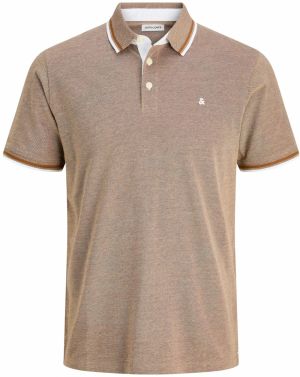 JACK & JONES Tričko 'JJEPaulos'  koňaková / brokátová / biela