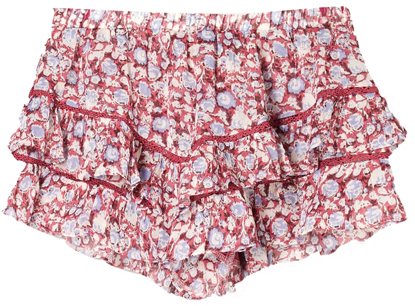 Bershka Sukňa  modrosivá / purpurová / biela