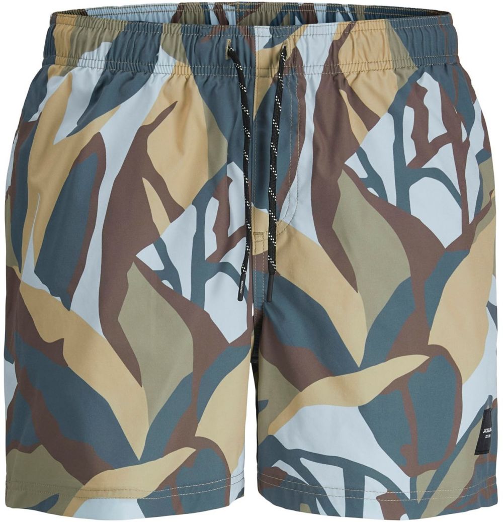 Jack & Jones Plus Plavecké šortky 'JPSTMAUI'  čokoládová / sivá / čadičová / kaki