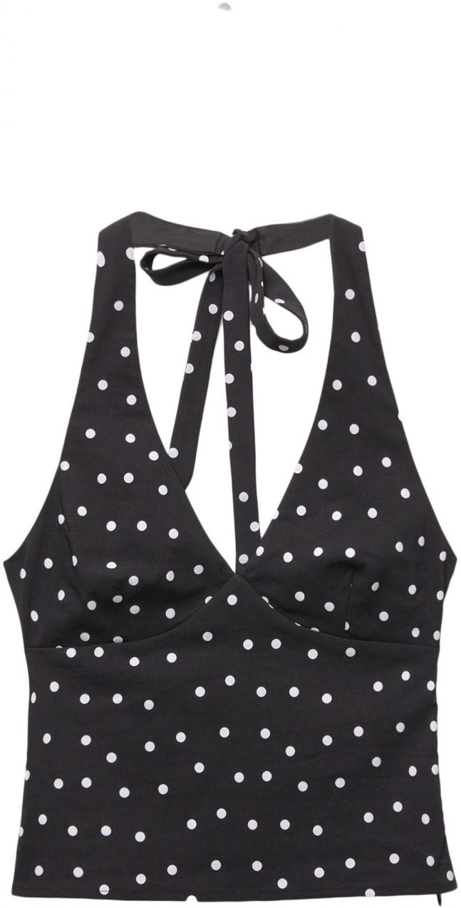 Pull&Bear Top  čierna / biela