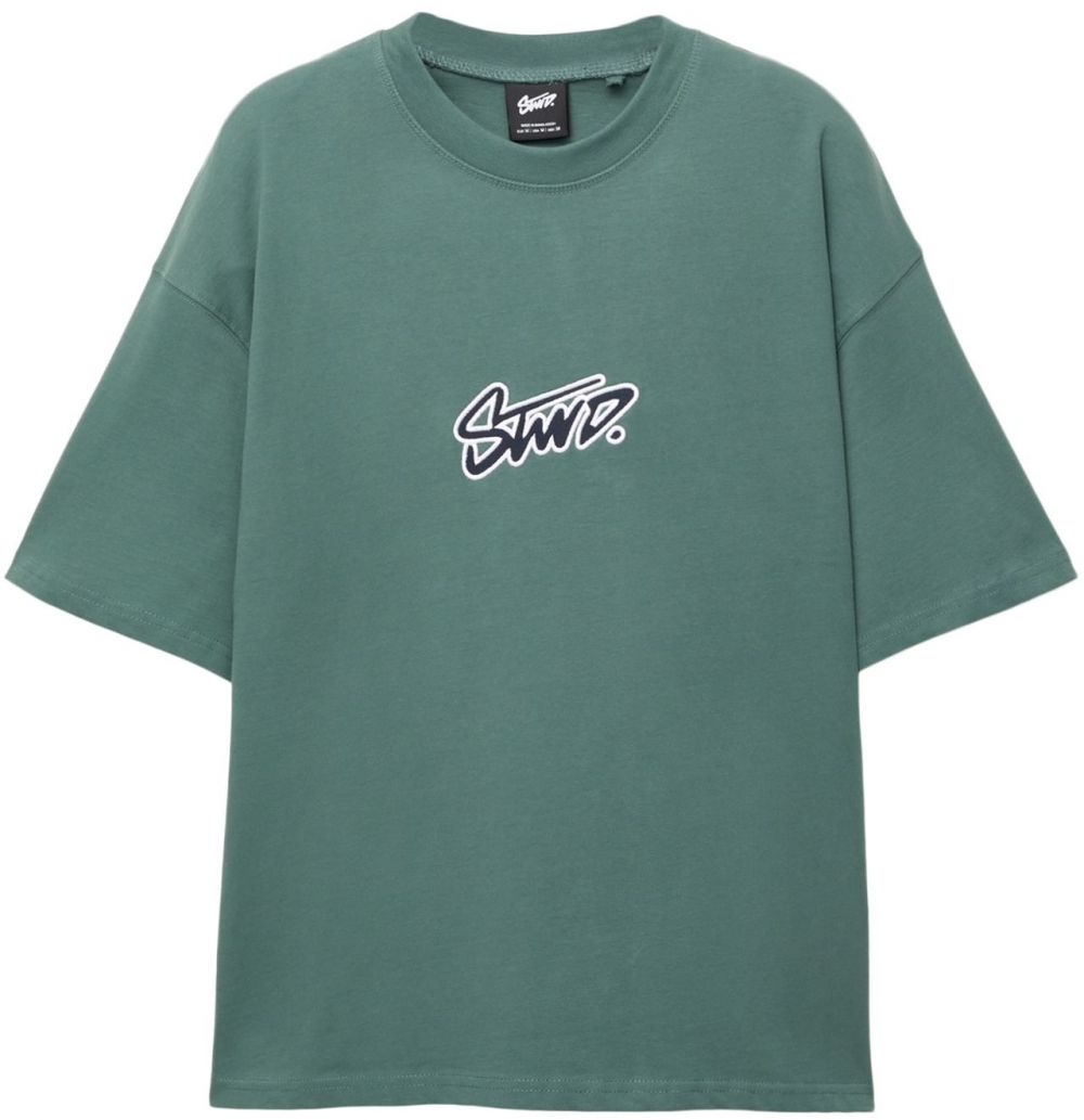 Pull&Bear Tričko 'STWD'  smaragdová