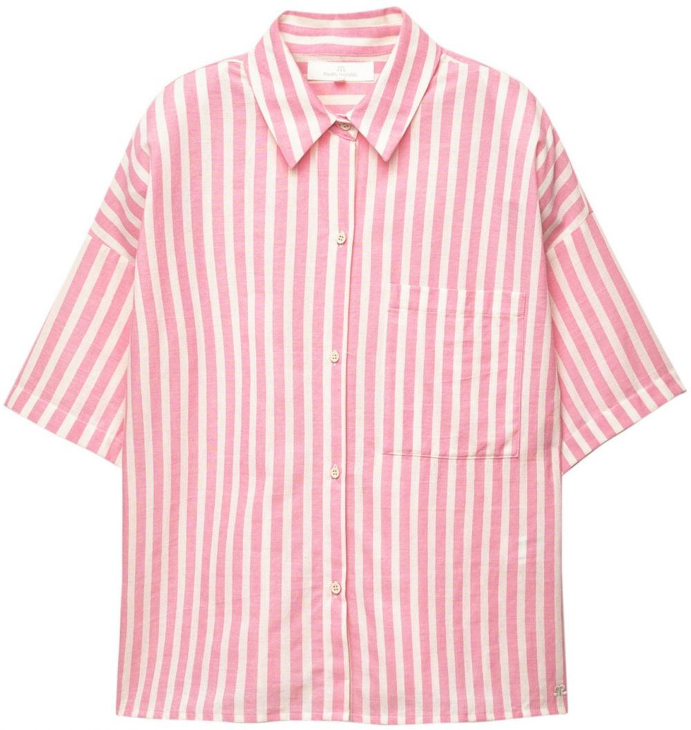 Pull&Bear Blúzka  ružová / šedobiela