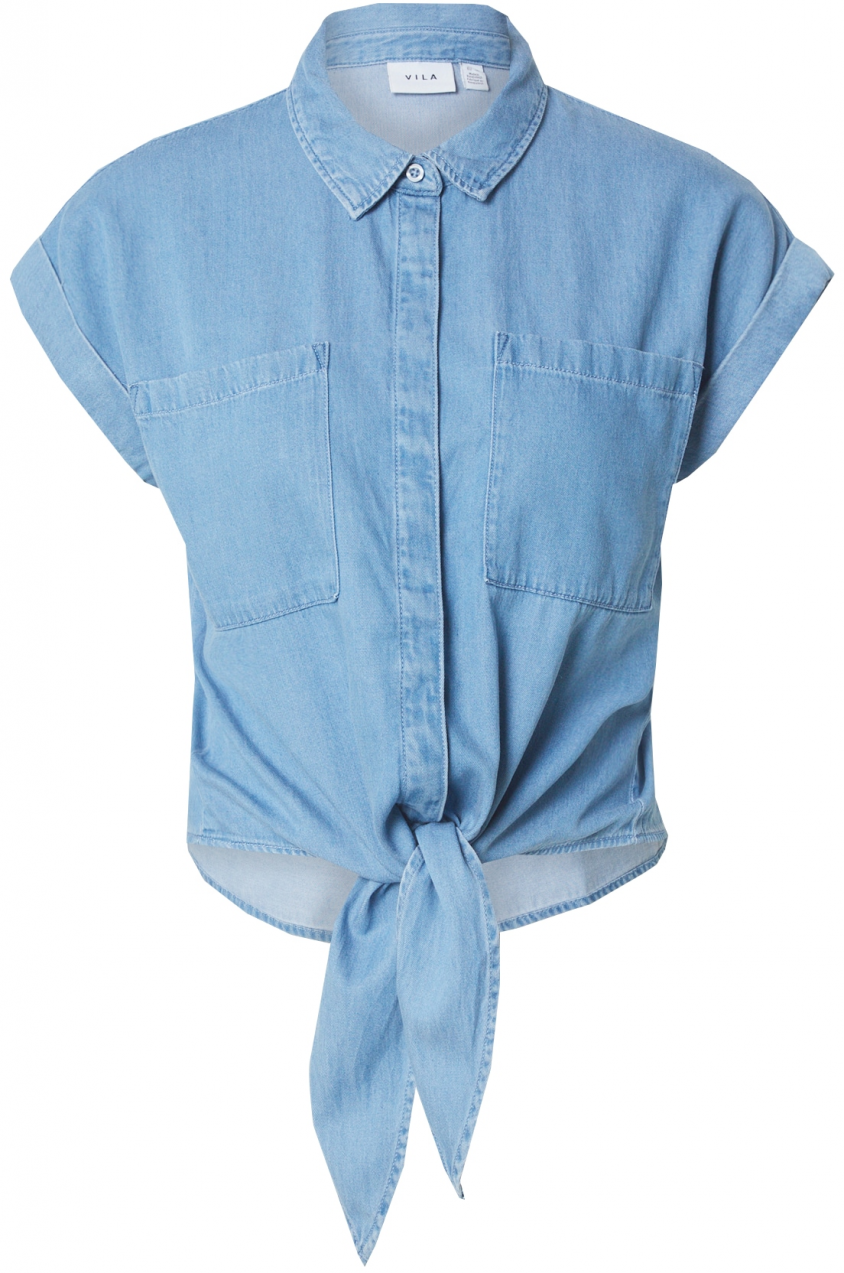VILA Blúzka 'VINea'  modrá denim