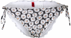 HUGO Bikinové nohavičky 'RUFFLE SIDE TIE'  tmavomodrá / marhuľová / biela