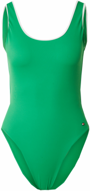 Tommy Hilfiger Underwear Jednodielne plavky  zelená / biela