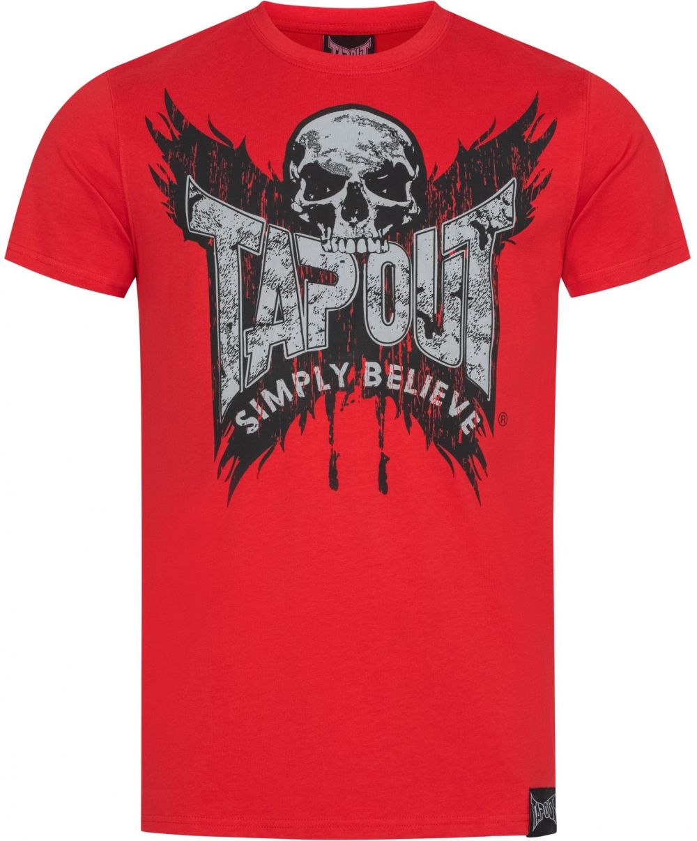 Tapout Tričko 'Creston'  sivá / červená / čierna