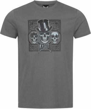 Tapout Tričko ' SKULL'  sivá / biela