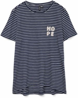 VERO MODA Tričko 'VMSIMONE SIF'  námornícka modrá / biela