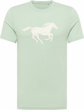 MUSTANG Tričko 'AUSTIN'  svetlozelená / biela