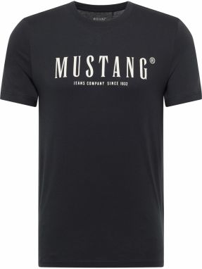 MUSTANG Tričko 'STYLE AUSTIN'  čierna / biela