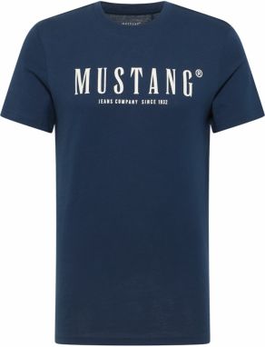 MUSTANG Tričko 'STYLE AUSTIN'  námornícka modrá / biela