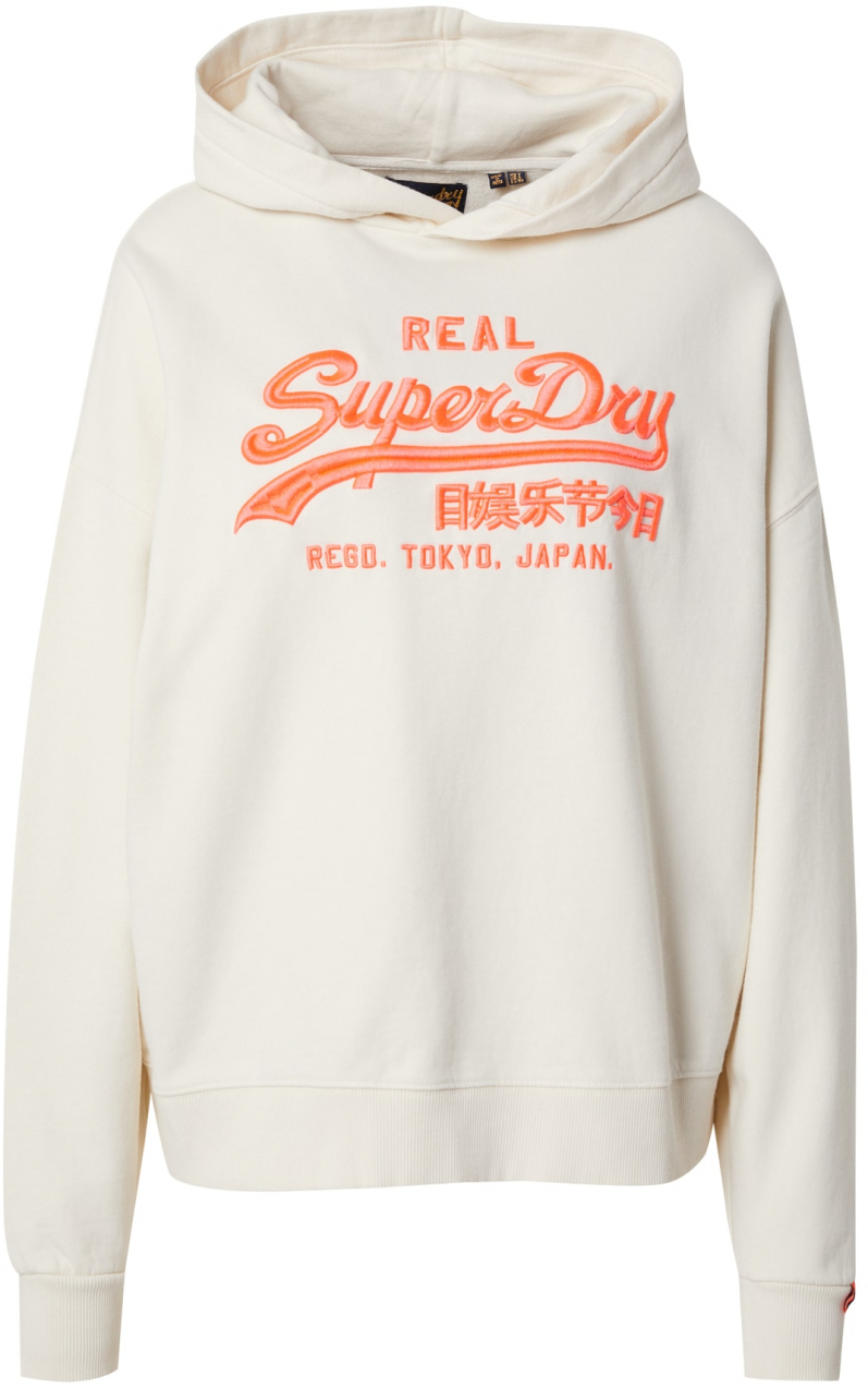 Superdry Mikina  krémová / lososová