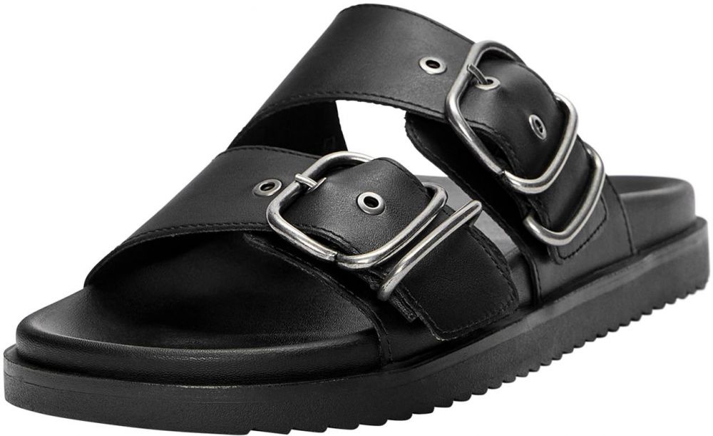Pull&Bear Šľapky  čierna / strieborná