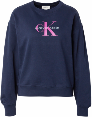 Calvin Klein Jeans Mikina  námornícka modrá / svetloružová / biela