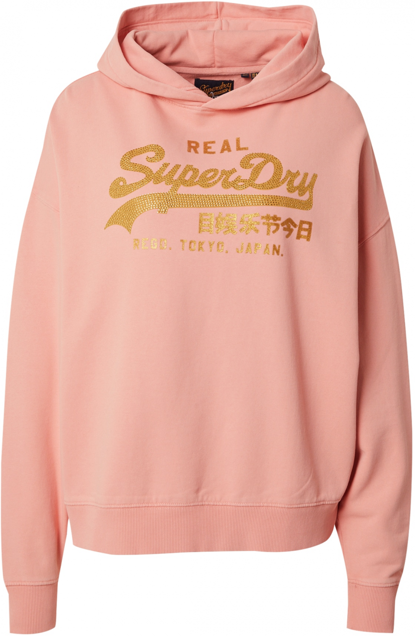 Superdry Mikina 'Rhinestone'  zlatá / broskyňová