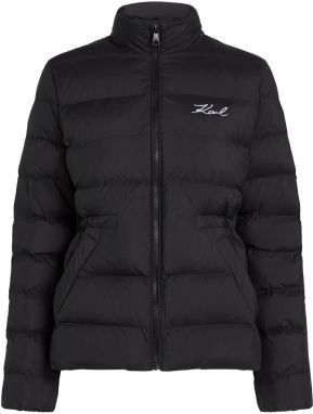 Karl Lagerfeld Prechodná bunda  čierna / biela