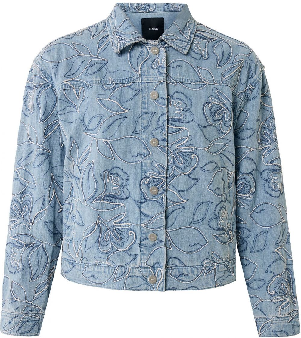 MEXX Prechodná bunda  modrá denim / tmavomodrá / biela