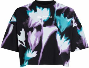 KARL LAGERFELD JEANS Tričko  svetlomodrá / svetlofialová / čierna / šedobiela