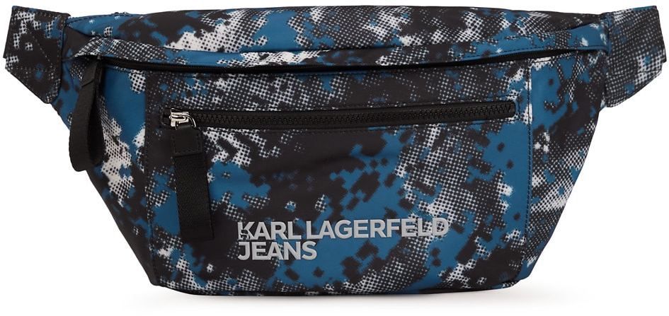 KARL LAGERFELD JEANS Ľadvinka  modrá denim / čierna / biela