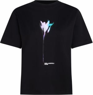 KARL LAGERFELD JEANS Tričko  tyrkysová / svetlofialová / čierna / biela