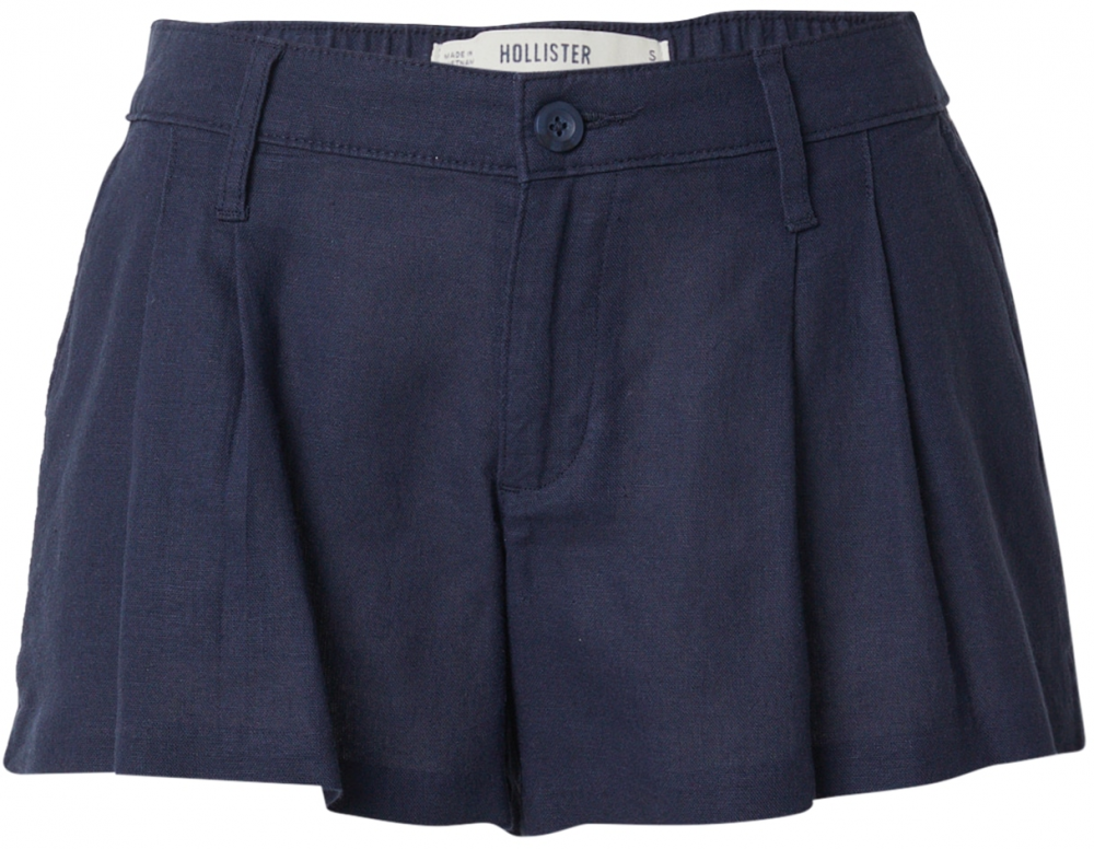 HOLLISTER Plisované nohavice  námornícka modrá