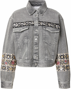 YAS Prechodná bunda 'YASVISION'  zlatá / sivý denim / ružová / čierna