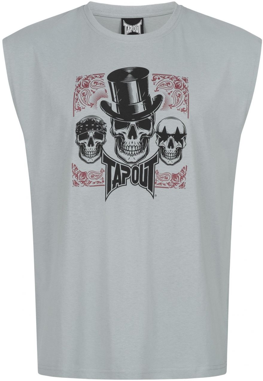 Tapout Tričko 'SKULL TANK'  sivá