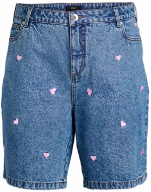 Zizzi Džínsy  modrá denim / ružová