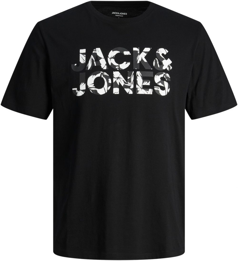 JACK & JONES Tričko 'JJEJeff'  antracitová / čierna / biela