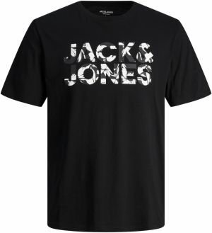 JACK & JONES Tričko 'JJEJeff'  antracitová / čierna / biela