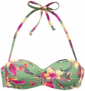 LASCANA Bikinový top  svetlozelená / pastelovo oranžová / ružová / neónovo ružová