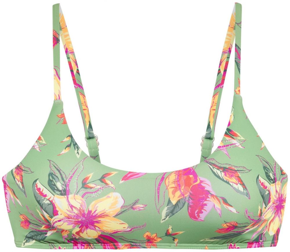 LASCANA Bikinový top 'Malia'  žltá / zelená / svetlozelená / ružová