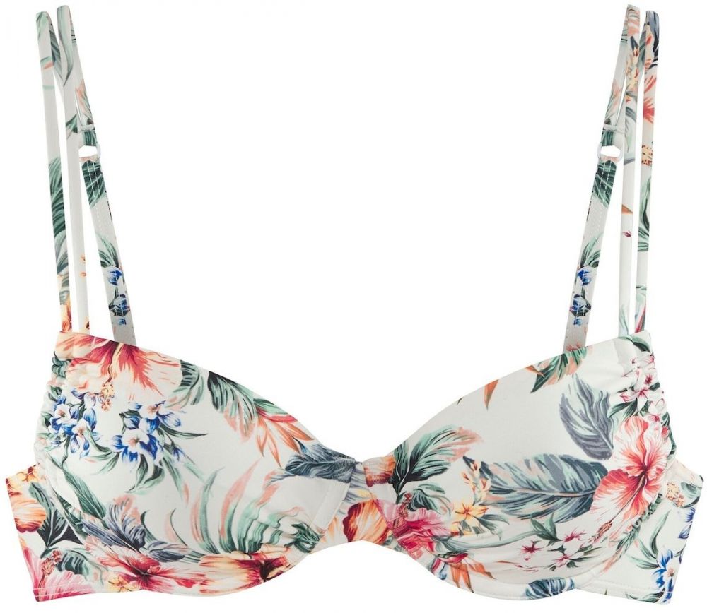 LASCANA Bikinový top  krémová / modrá / tmavozelená / tmavooranžová / biela